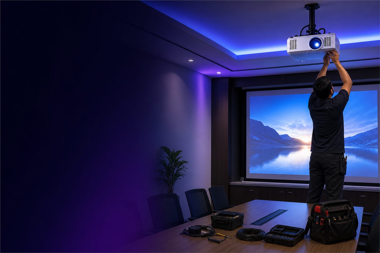 Projector installation and setup support in Goa