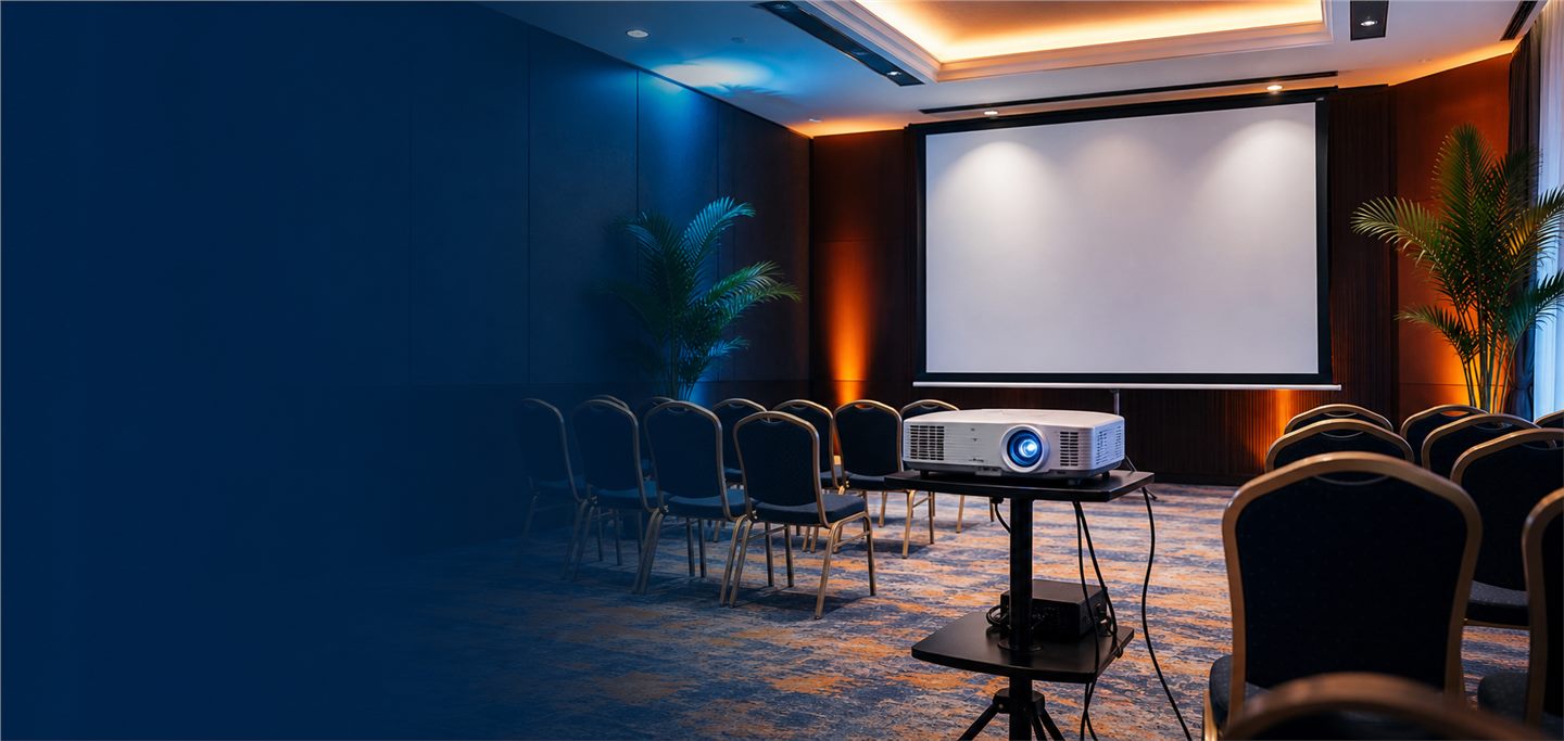 Projector rental and screen rental setup for events in Goa